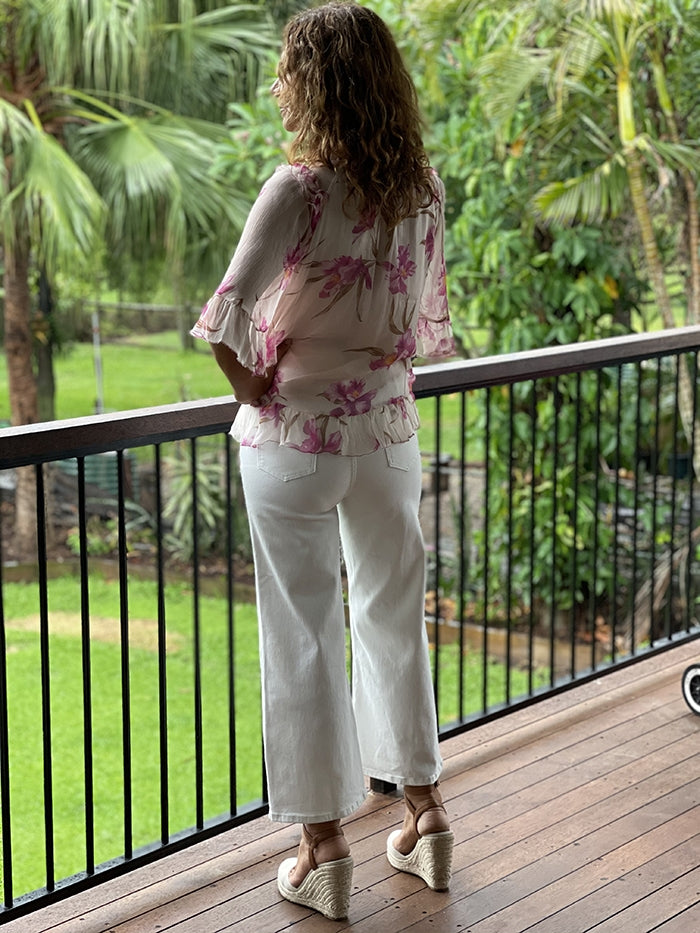 Highwaisted White Denim Pants
