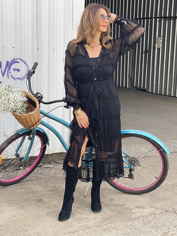Coyote Maxi Dress - Black