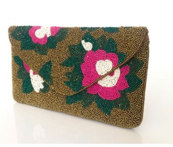 Flower Garden Beaded Clutch