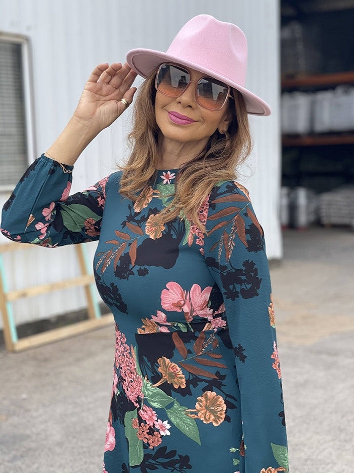 Aliyah Dress - Teal Floral