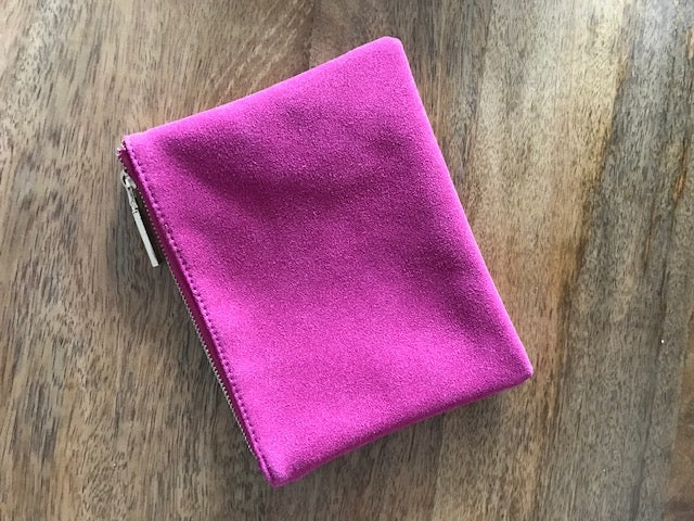 Faux Suede Pouch - Magenta