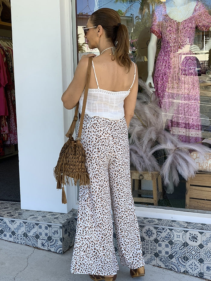 Henna Pants - White Leopard