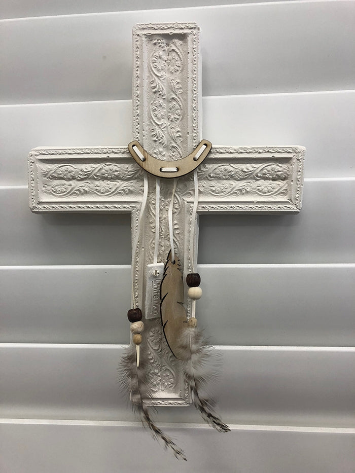 Large White Feathered Cross