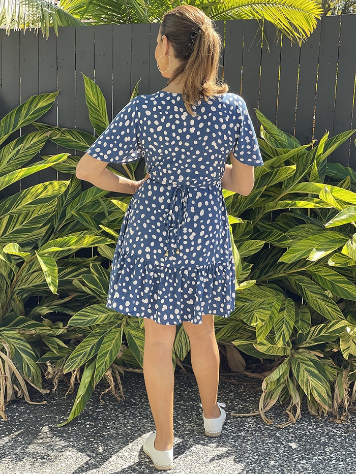 Serei Dress - Navy Spot