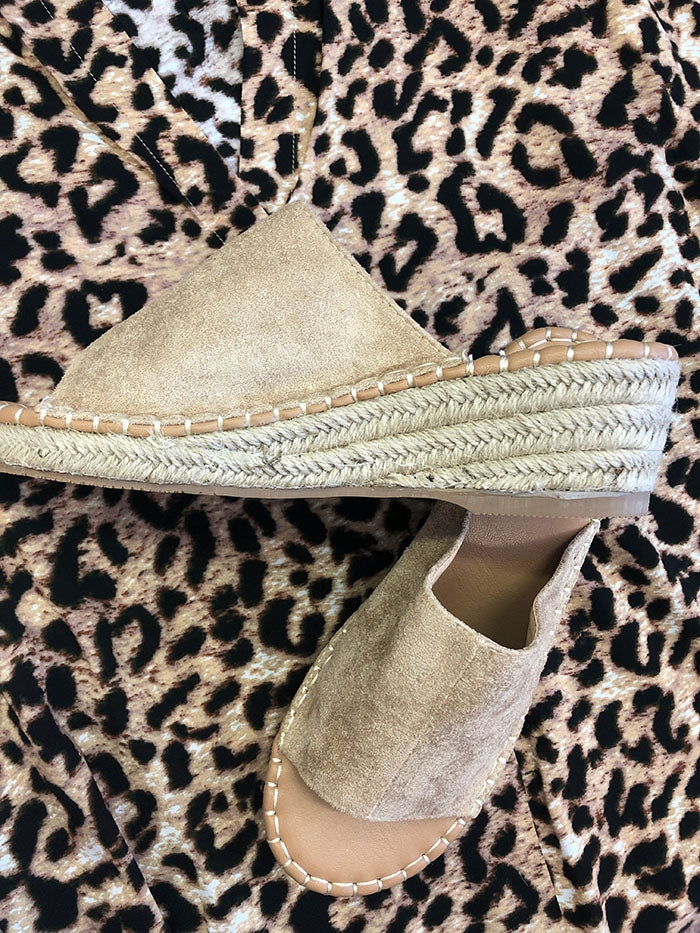 Sand Espadrille Slides