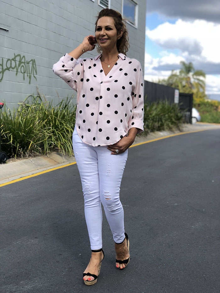 Pink Polka Top