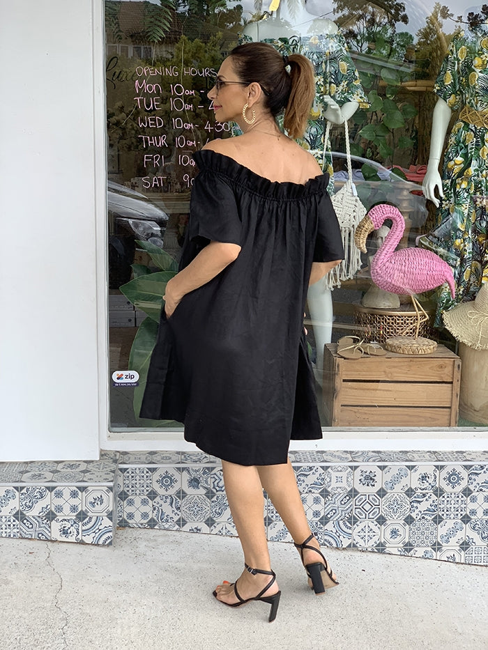 Maddie Off the Shoulder Dress - Black