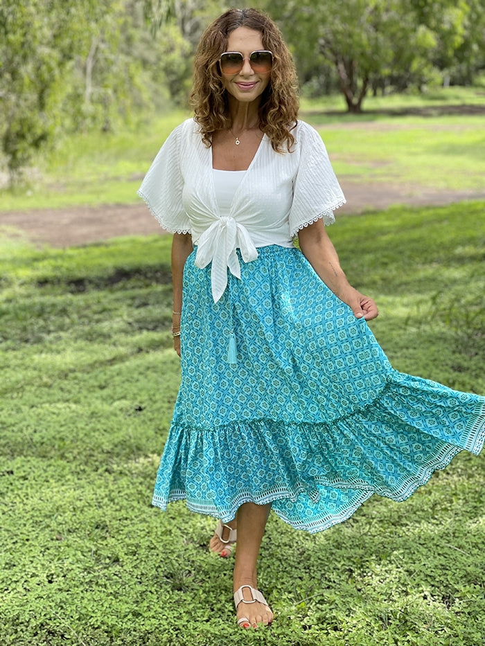 Island Life Skirt Aqua