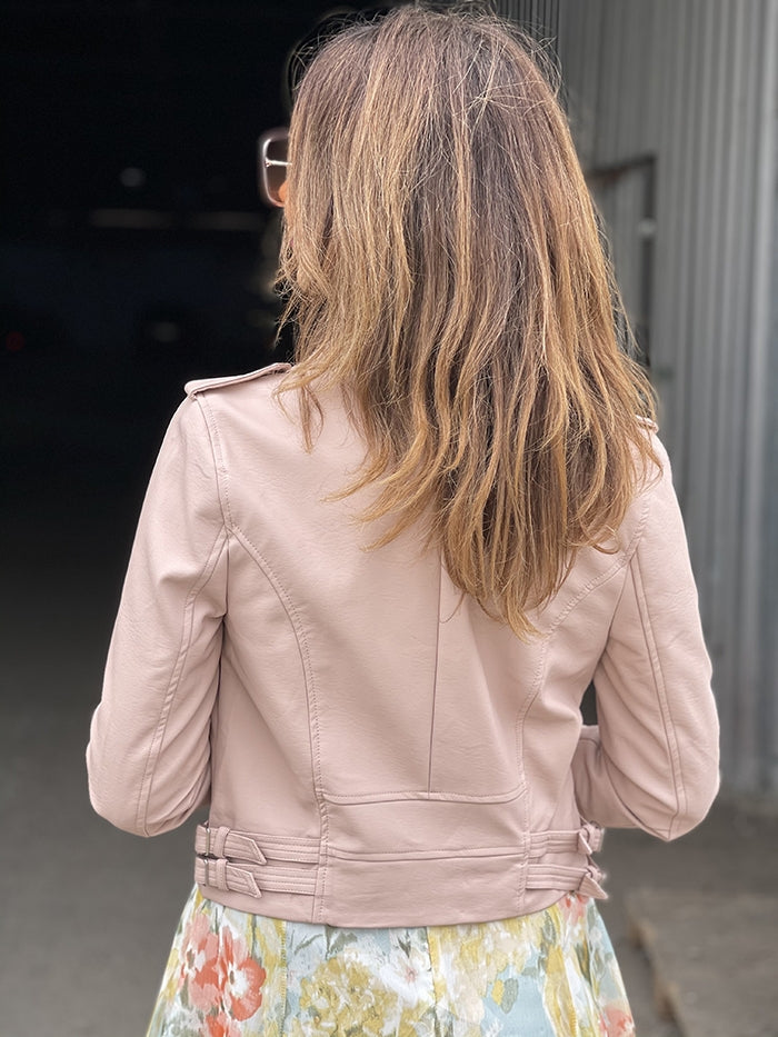 Blush Pink Pleather Jacket