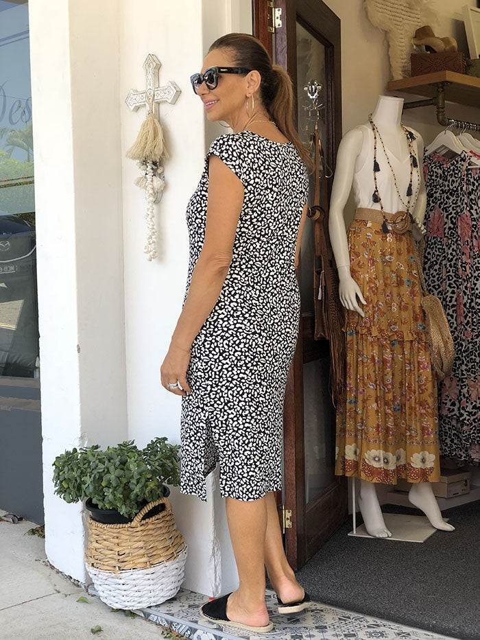 Hvar Midi Dress - Brush print