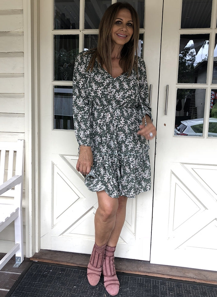 Harriet Dress - Green floral
