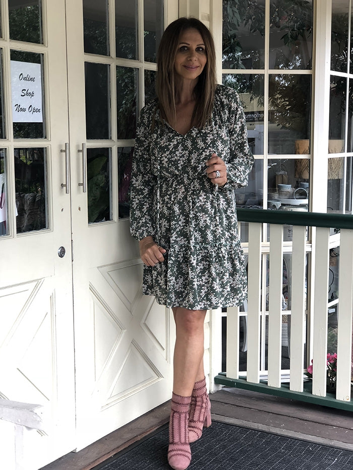 Harriet Dress - Green floral