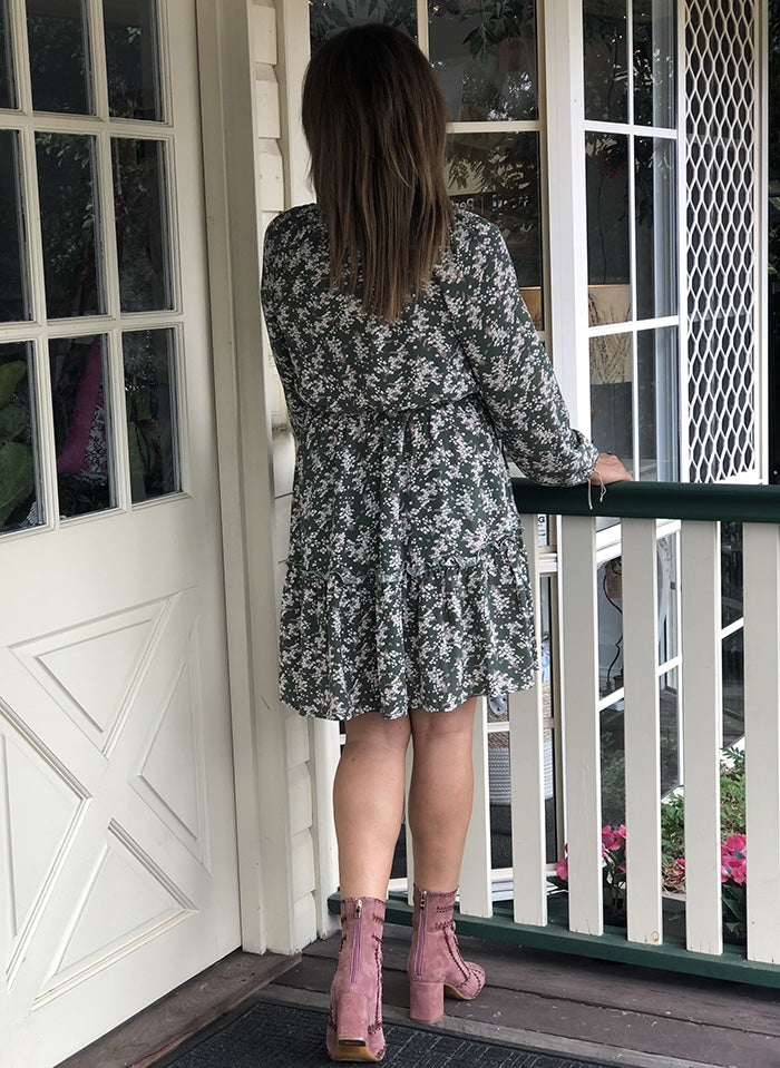 Harriet Dress - Green floral