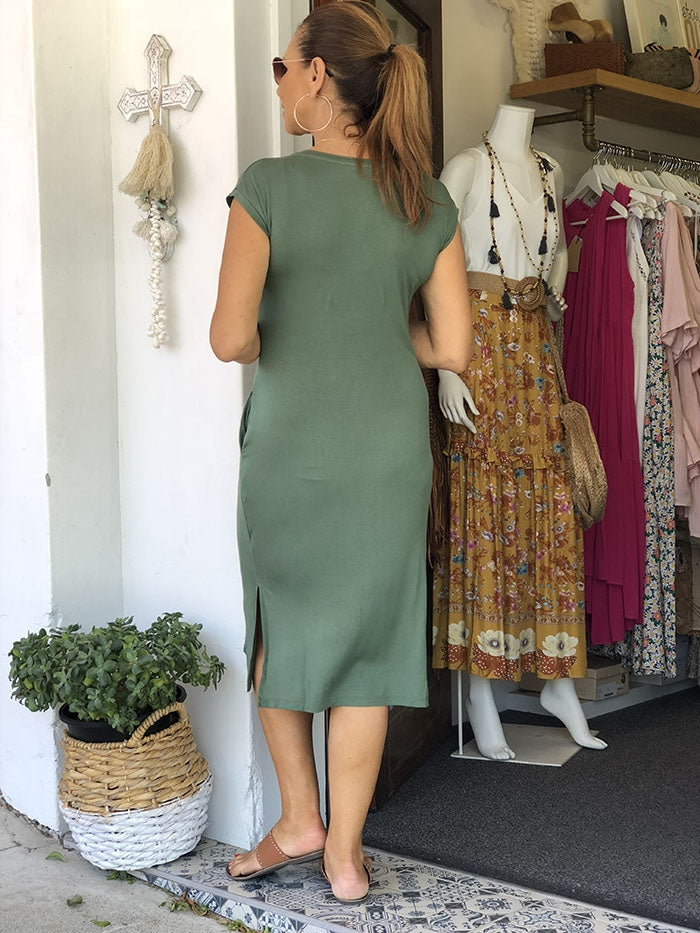 Hvar Midi Dress - Olive