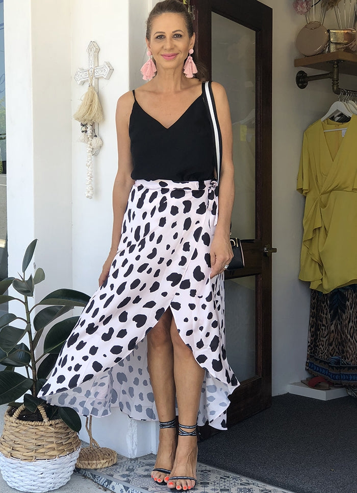 Silky Leopard Skirt - Pastel Pink