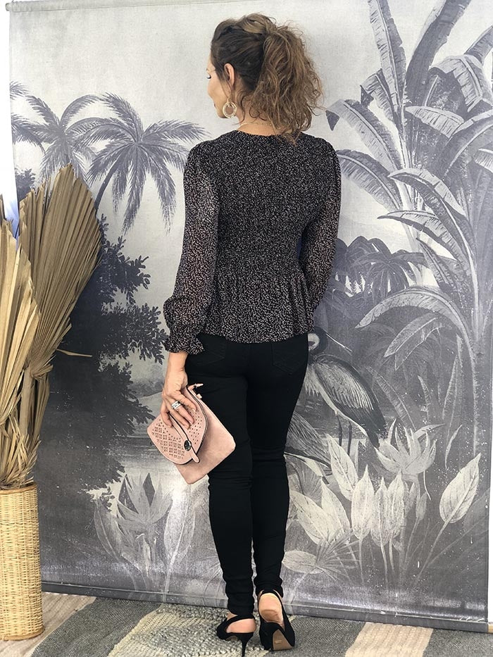 Mayana Top - Black Pattern