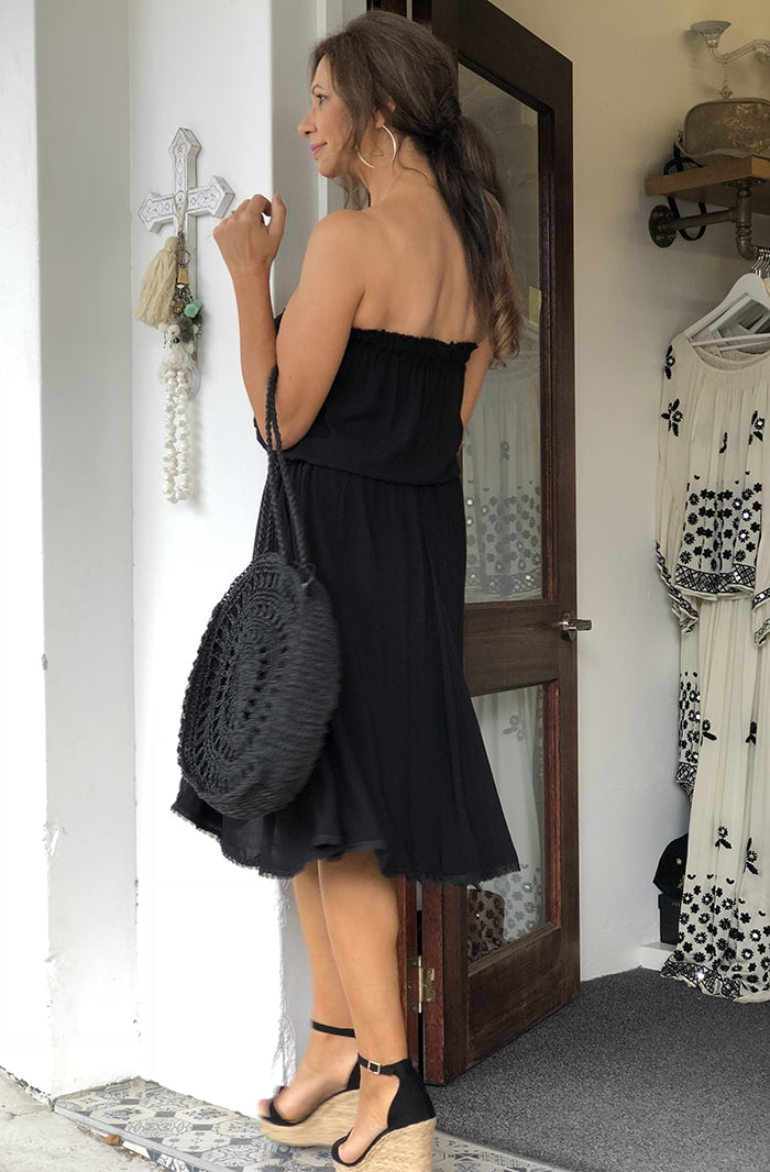 Harper Black Strapless Dress