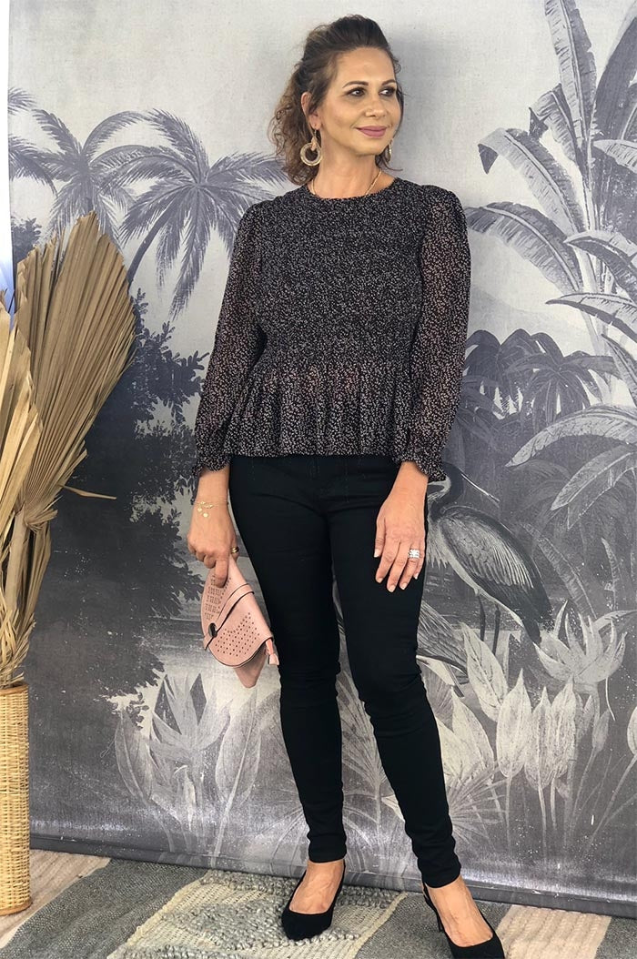 Mayana Top - Black Pattern