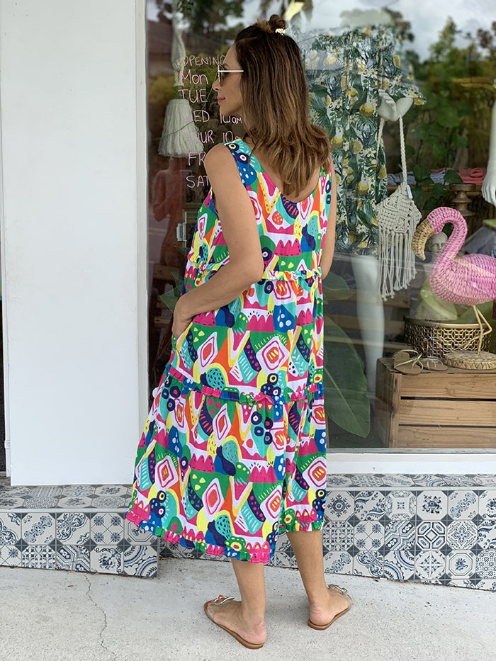 Kai Ruffle Midi Dress