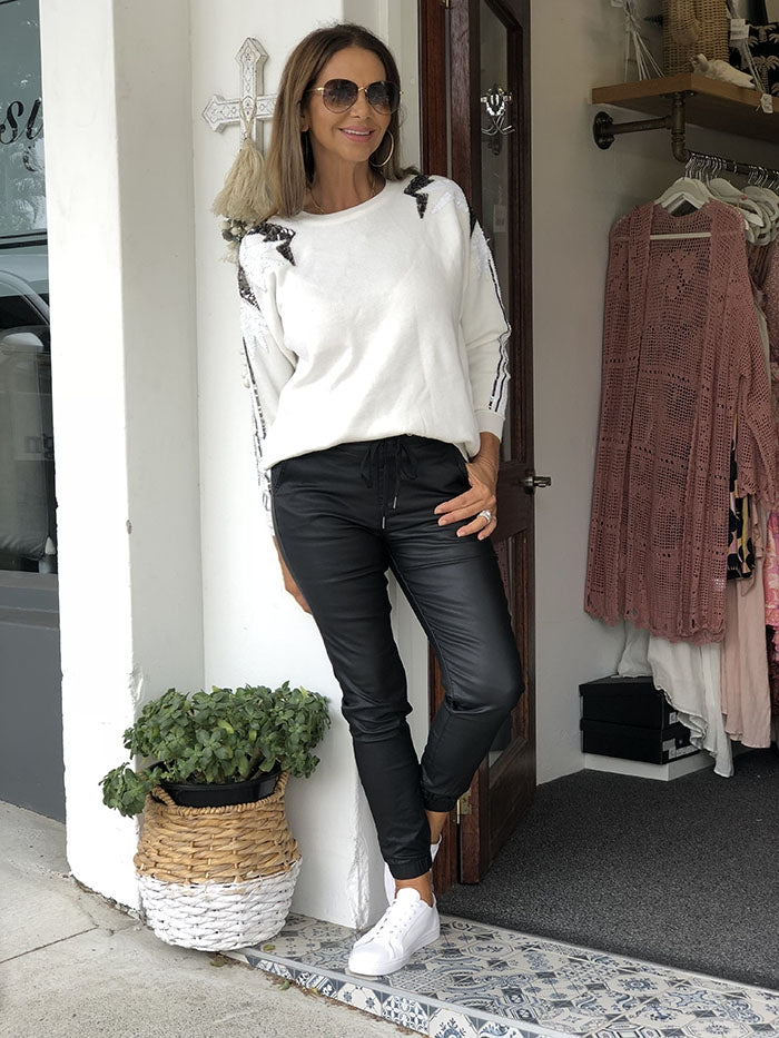White Star Sequin Jumper