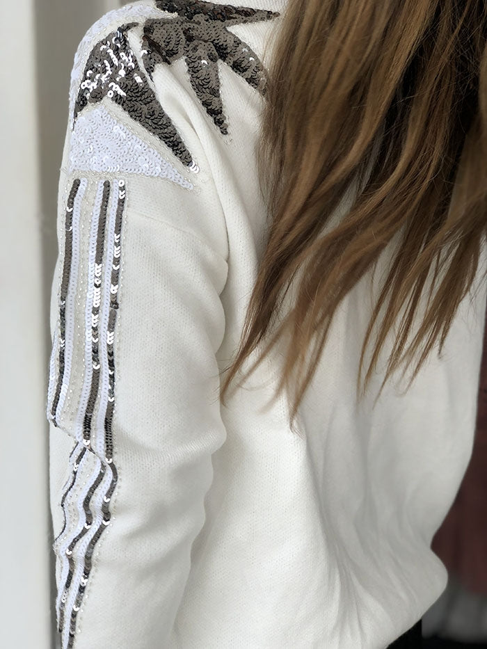 White Star Sequin Jumper