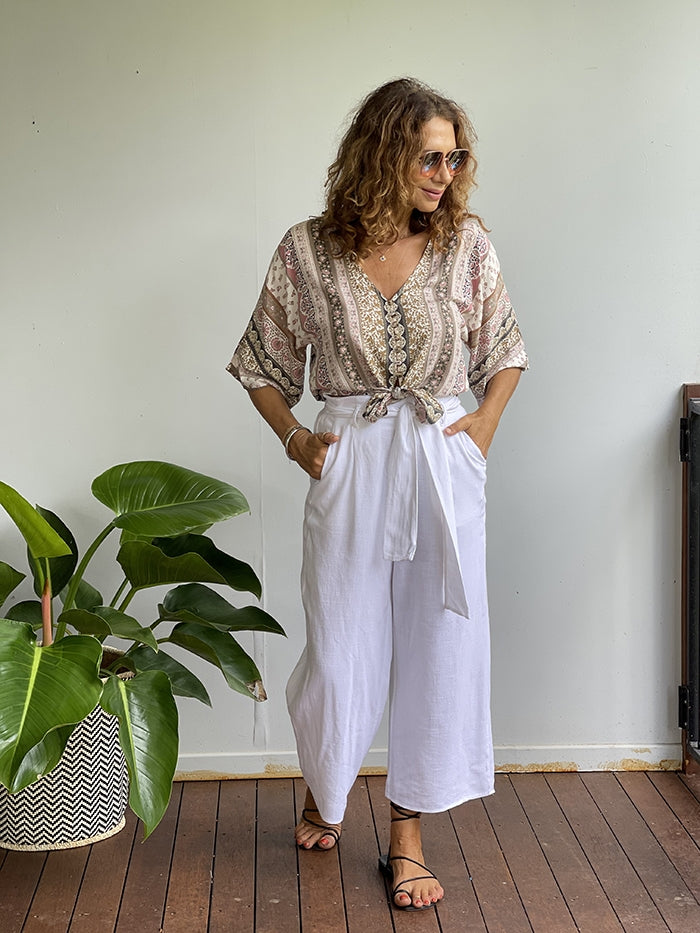 White Tie Pants