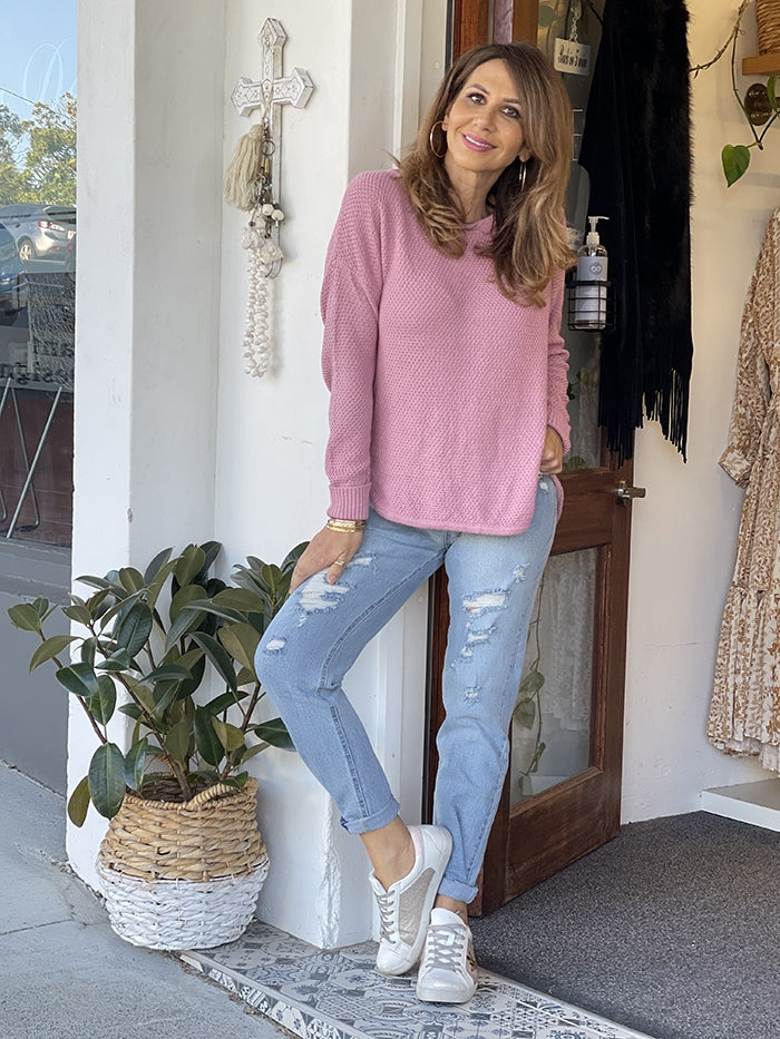 Zip Back Knit - Pink