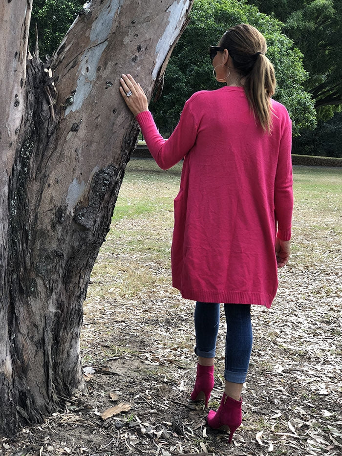 Fuschia Longline Cardi