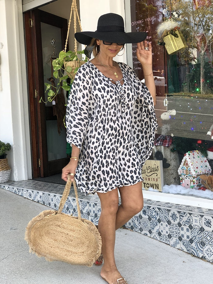 Leopard Frill Poncho