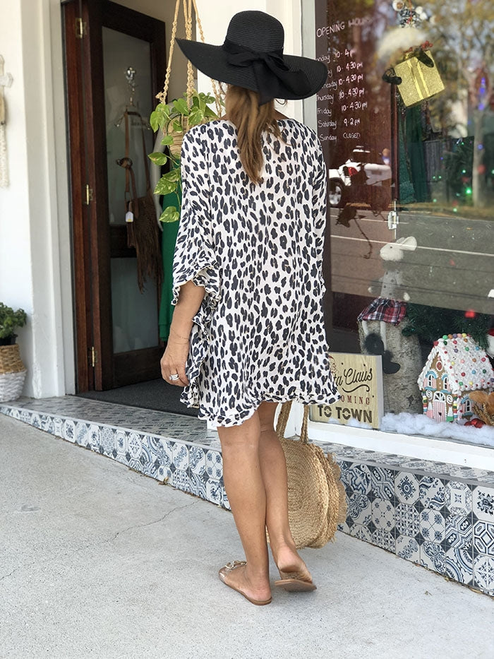 Leopard Frill Poncho