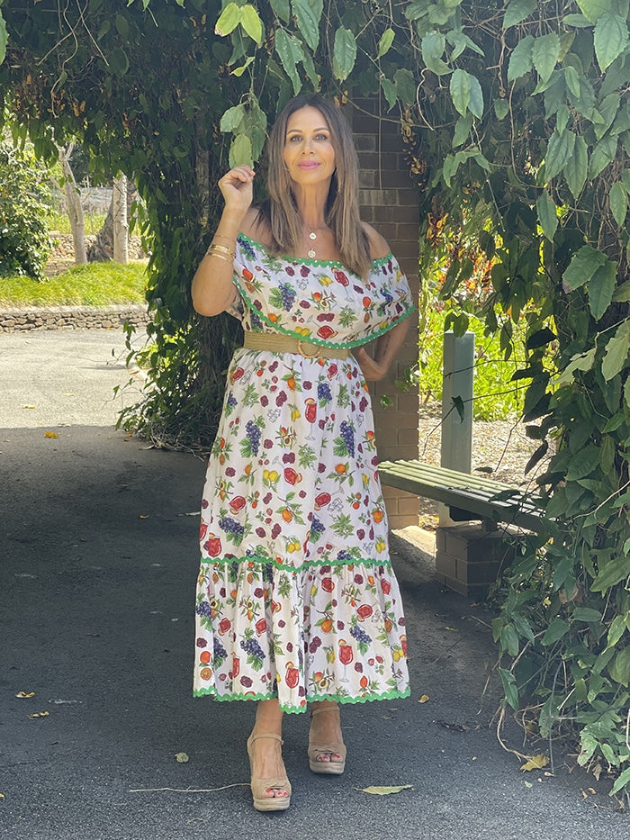 Multiway Midi Dress - Sangria Print