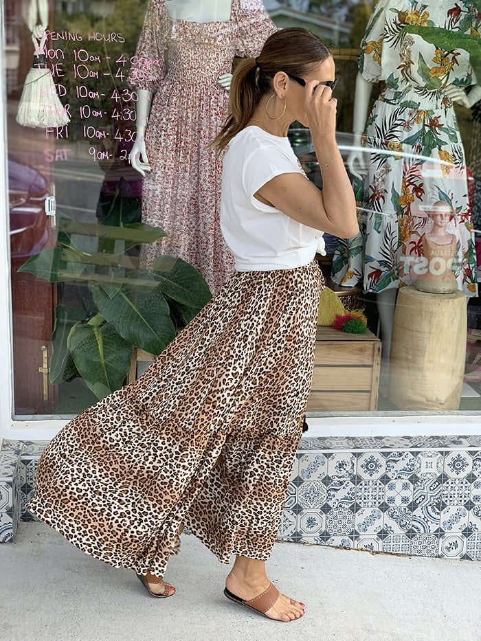 Leopard Fiesta Maxi Skirt