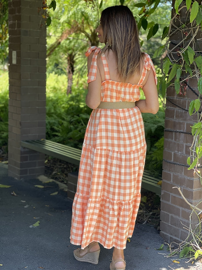 Orange Gingham Dress