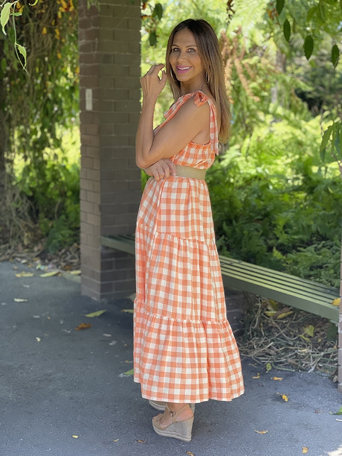 Orange Gingham Dress