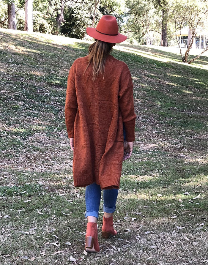 Tamsin Knit Cardi - Rust