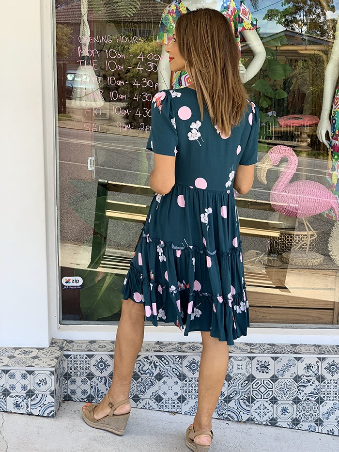 Sammi Dress - Teal Rose