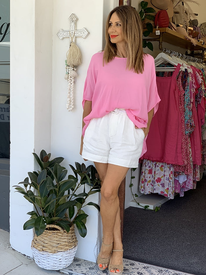 Drape Top - Bubblegum Pink