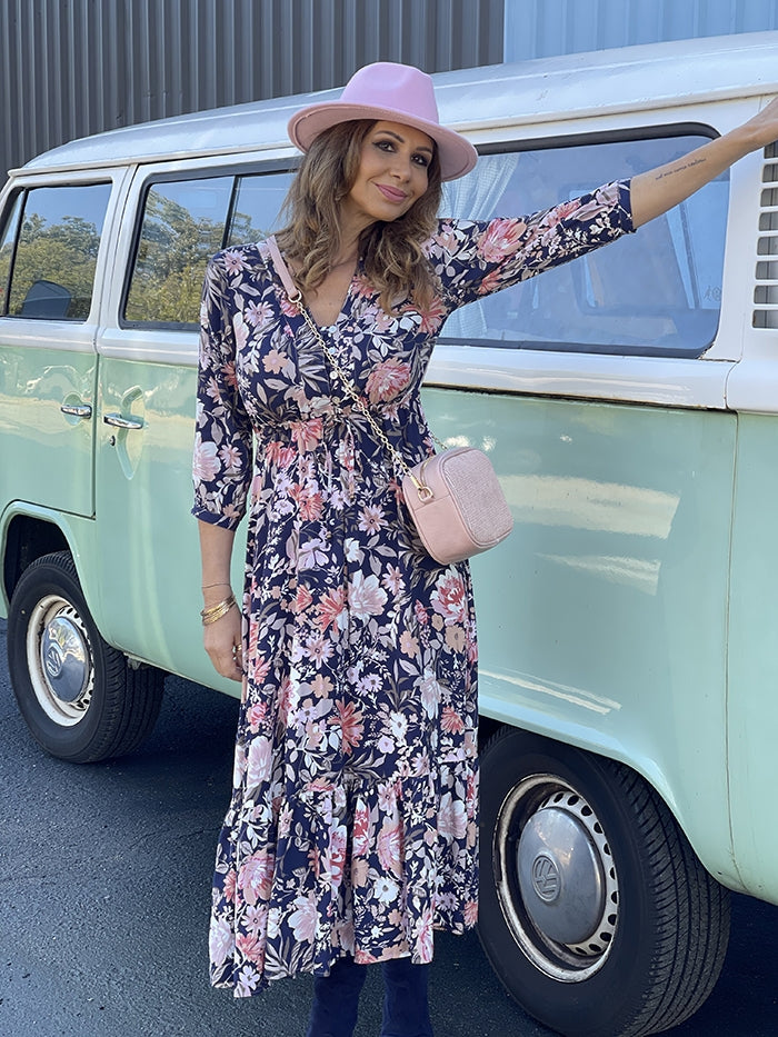 Raya Navy Floral Maxi