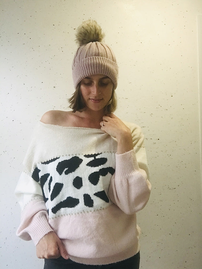 Desi Blush Leopard Knit