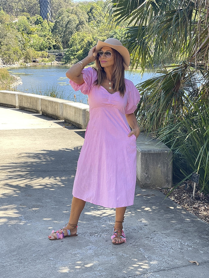 Elissa Dress - Pink Check