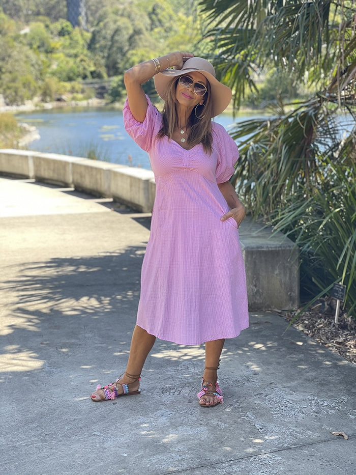 Elissa Dress - Pink Check