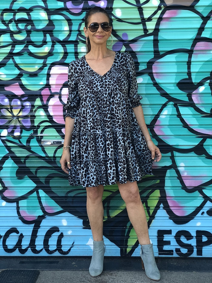 Blue Leopard Dress