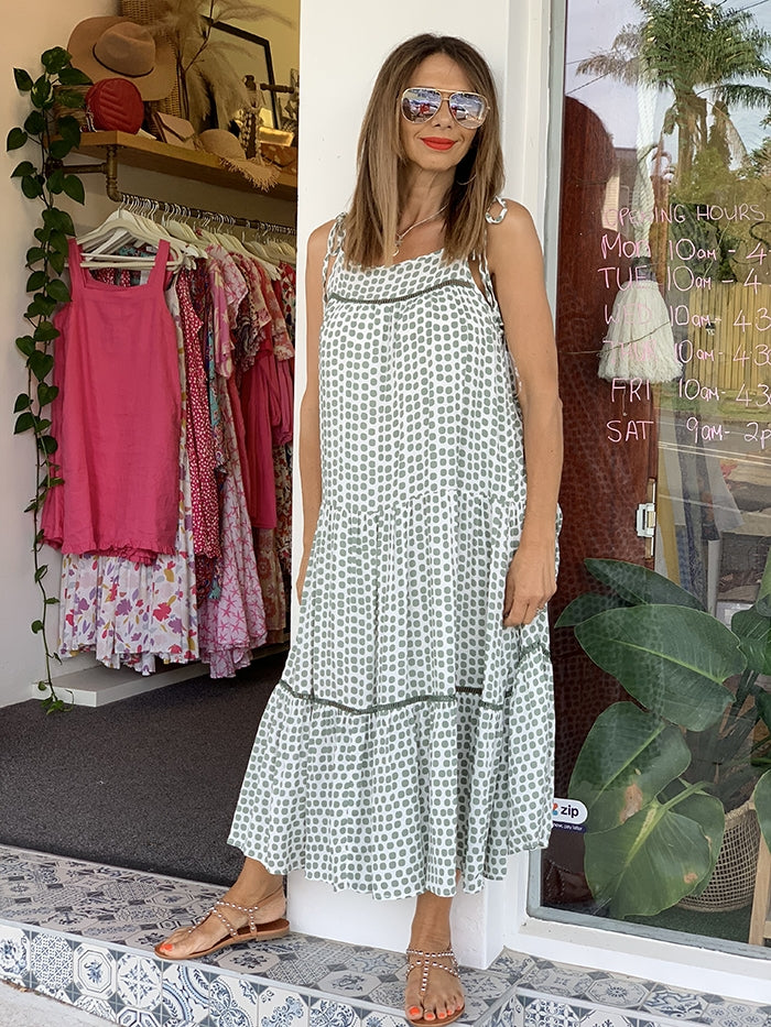 Sage Dotted Dress