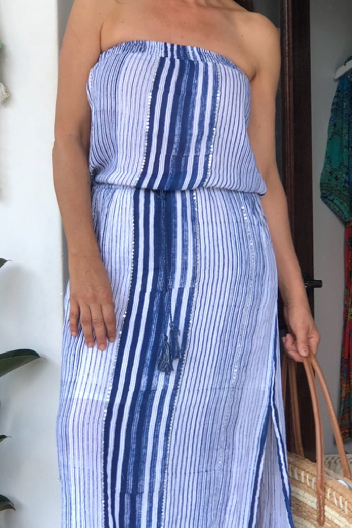 Mani Strapless Dress - Stripe