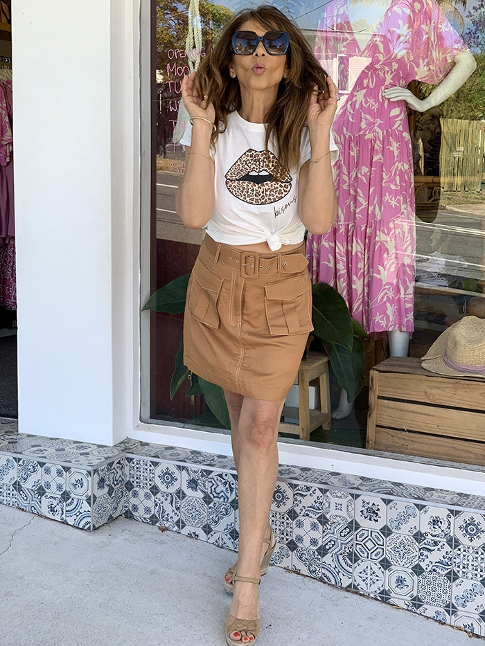 Chelsie Skirt - Tan