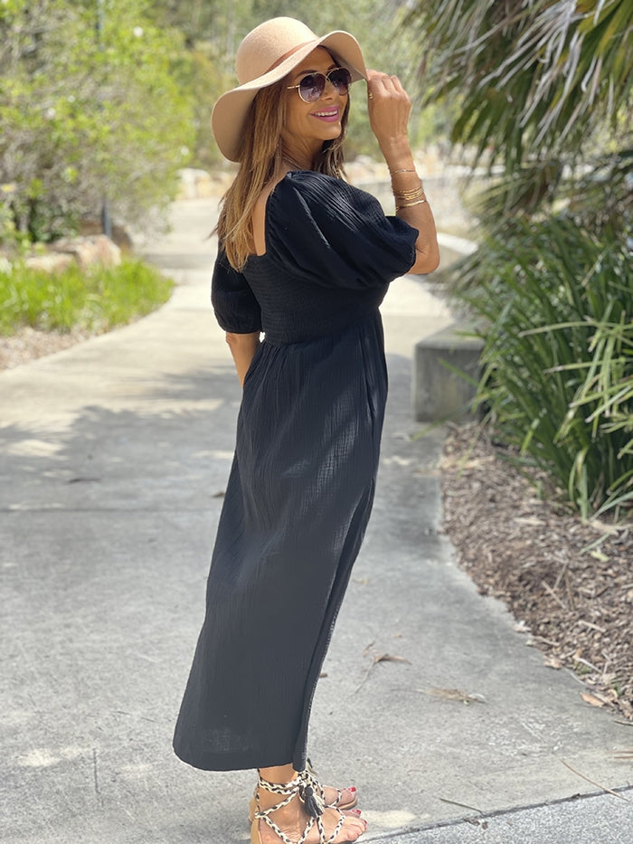 Lani Midi Dress - Black