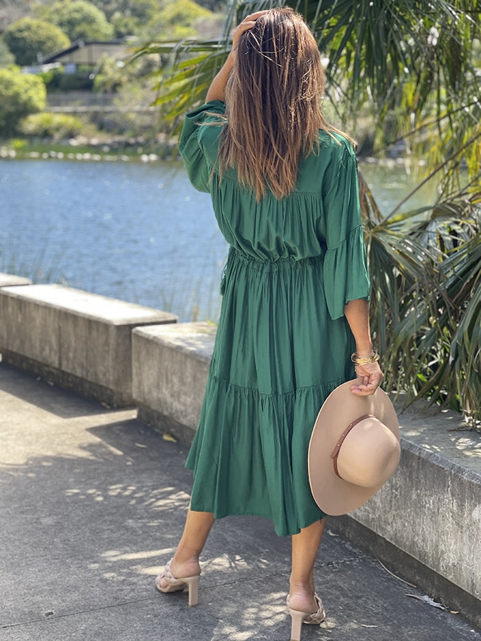 Samara Short Sleeve Dress - Green