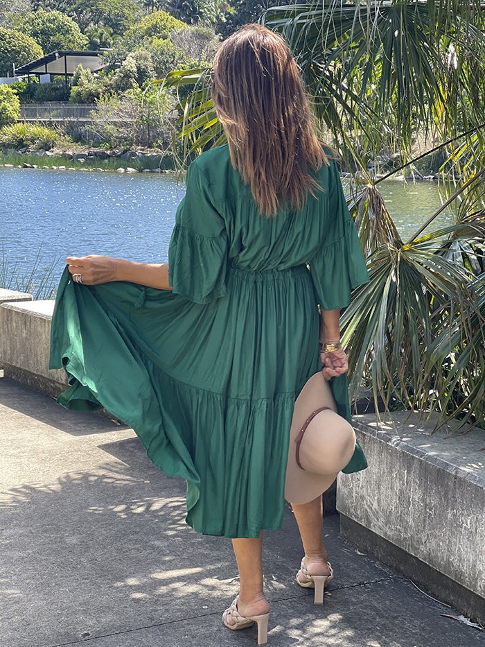 Samara Short Sleeve Dress - Green