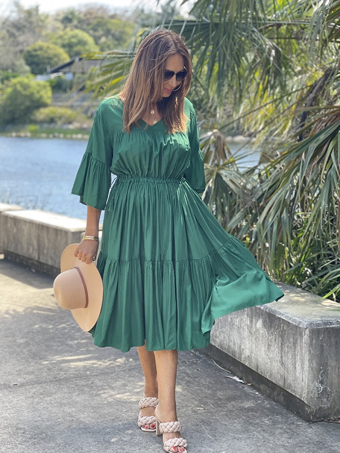 Samara Short Sleeve Dress - Green