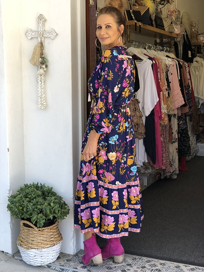 Orla Maxi Dress - Navy Floral